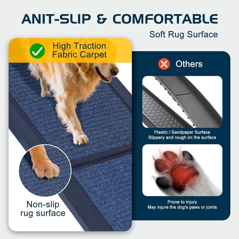 DoCred Dog Ramp for Car, 71'' L x 20'' W Dog Ramps for Large Dogs, Extra Wide Pet Ramp with Non-Slip Surface for Medium & Large Dogs to Get in Car, SUV & Truck, Supports Up to 250 Lbs - Image 4